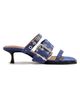 Ganni Women's 50MM Buckle-Strap Denim Mules - 1