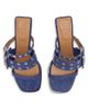 Ganni Women's 50MM Buckle-Strap Denim Mules - 3