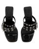Ganni Women's 50MM Buckle-Strap Faux-Leather Mules - 3