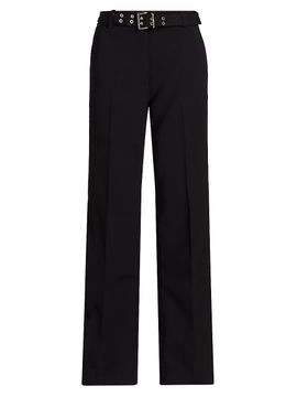 Ganni Women's Bonded Crepe Belted Pants