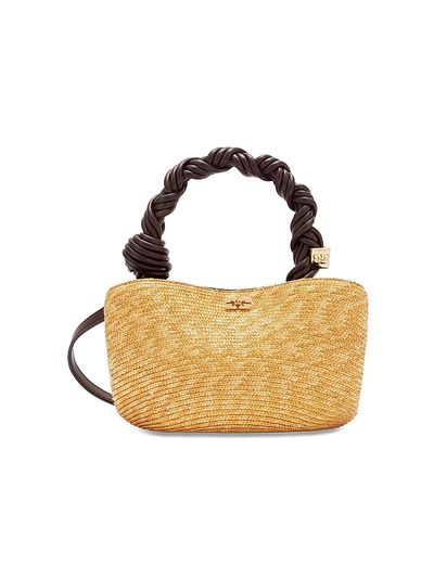 Ganni Women's Bou Mini Straw Top Handle Bag