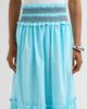 Ganni Women's Check Cotton Smock Waist Skirt - 5