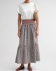 Ganni Women's Check Cotton Smocked Maxi Skirt - 2