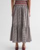 Ganni Women's Check Cotton Smocked Maxi Skirt - 3