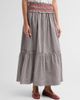Ganni Women's Check Cotton Smocked Maxi Skirt - 4