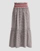 Ganni Women's Check Cotton Smocked Maxi Skirt - 6