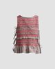Ganni Women's Check Cotton Smocked Tie Top - 1