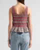 Ganni Women's Check Cotton Smocked Tie Top - 3