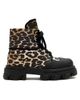 Ganni Women's Cleated Leopard Print Denim Ankle Boots - 4