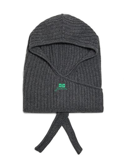 Ganni Women's Core Rib-Knit Wool-Blend Balaclava