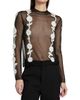 Ganni Women's Crochet Flower Appliqué Mesh Knit Top - 3