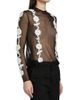 Ganni Women's Crochet Flower Appliqué Mesh Knit Top - 4