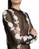 Ganni Women's Crochet Flower Appliqué Mesh Knit Top - 6