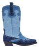 Ganni Women's Embroidered Mid-Shaft Denim Boots - 4