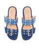 Ganni Women's Feminine Buckle-Strap Denim Sandals - 3