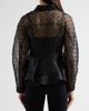 Ganni Women's Flocked Dot Organza Peplum Shirt - 3