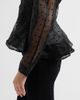 Ganni Women's Flocked Dot Organza Peplum Shirt - 5