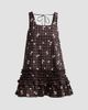 Ganni Women's Floral Check Ruffle Mini Dress - 1