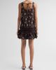 Ganni Women's Floral Check Ruffle Mini Dress - 3