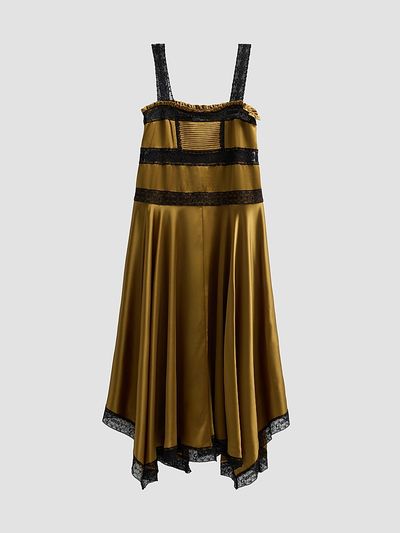 Ganni Women's Fluid Satin Long Slip Dress