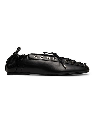 Ganni Women's Lace-Up Ballerina Flats