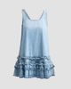 Ganni Women's Lightweight Denim Frill Mini Dress - 6