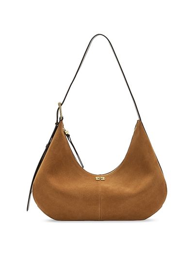 Ganni Women's Medium Suede Hobo Bag