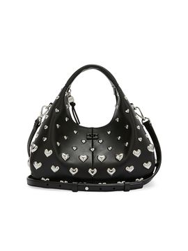 Ganni Women's Mini Heart-Embellished Hobo Bag