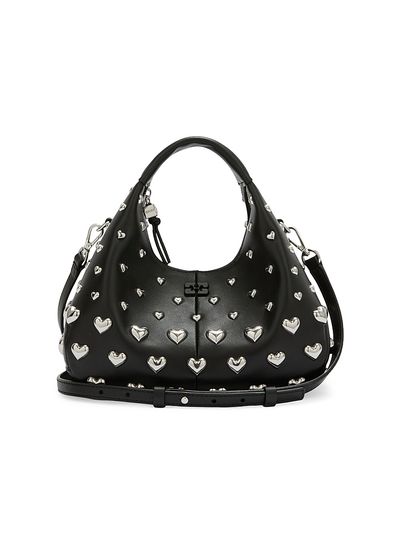 Ganni Women's Mini Heart-Embellished Hobo Bag