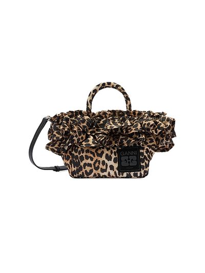 Ganni Women's Mini Shopper Ruffled Top Handle Bag