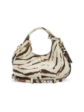 Ganni Women's Mini Zebra Hobo Bag