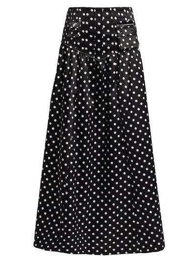 Ganni Women's Printed Double Satin Corset A-Line Maxi Skirt