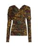 Ganni Women's Ruched Floral Long-Sleeve Top - 1