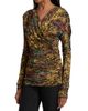 Ganni Women's Ruched Floral Long-Sleeve Top - 4