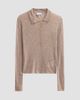 Ganni Women's Sheer Wool Ribbed Polo Sweater - 6