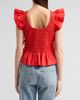 Ganni Women's Stretch-Cotton Angel-Sleeve Smocked Top - 3