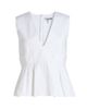 Ganni Women's Stretch-Cotton V-Neck Blouse - 1