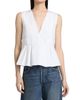 Ganni Women's Stretch-Cotton V-Neck Blouse - 3