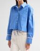 Ganni Women's Stretch Cotton Cropped Bowling Shirt - 4