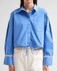 Ganni Women's Stretch Cotton Cropped Bowling Shirt - 5