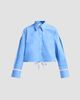 Ganni Women's Stretch Cotton Cropped Bowling Shirt - 6