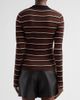 Ganni Women's Stripe Merino Wool Rib Polo Top - 3