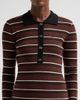 Ganni Women's Stripe Merino Wool Rib Polo Top - 5