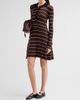 Ganni Women's Stripe Wool Polo Mini Dress - 4