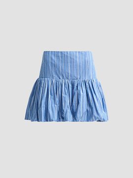 Ganni Women's Striped Cotton Mini Skirt