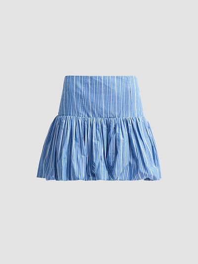 Ganni Women's Striped Cotton Mini Skirt