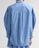 Ganni Women's Striped Cotton Pleated-Sleeve Shirt - 3