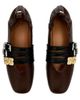 Ganni Women's Sue Triple-Strap Leather Ballet Flats - 3