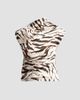 Ganni Women's Tiger Print Stretch Cotton Ruched Top - 1