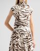 Ganni Women's Tiger Print Stretch Cotton Ruched Top - 4